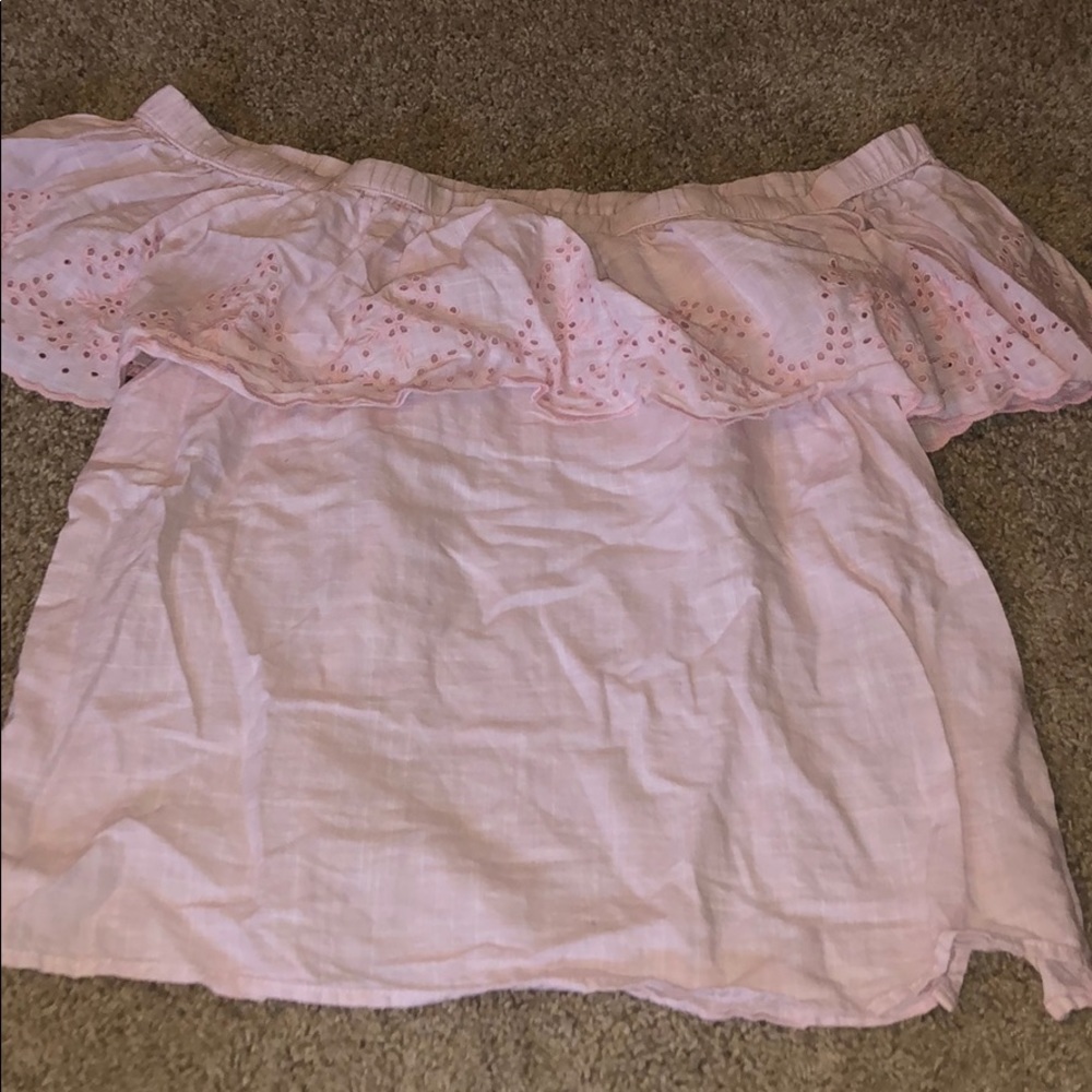Abercrombie and Fitch off the shoulder pink top